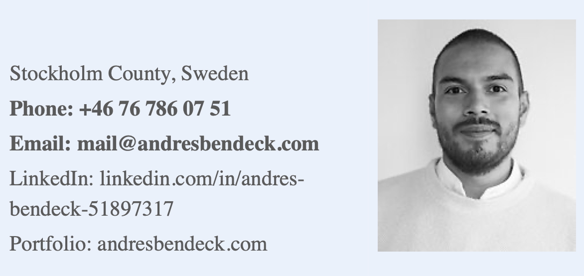VisitCard Andres Bendeck